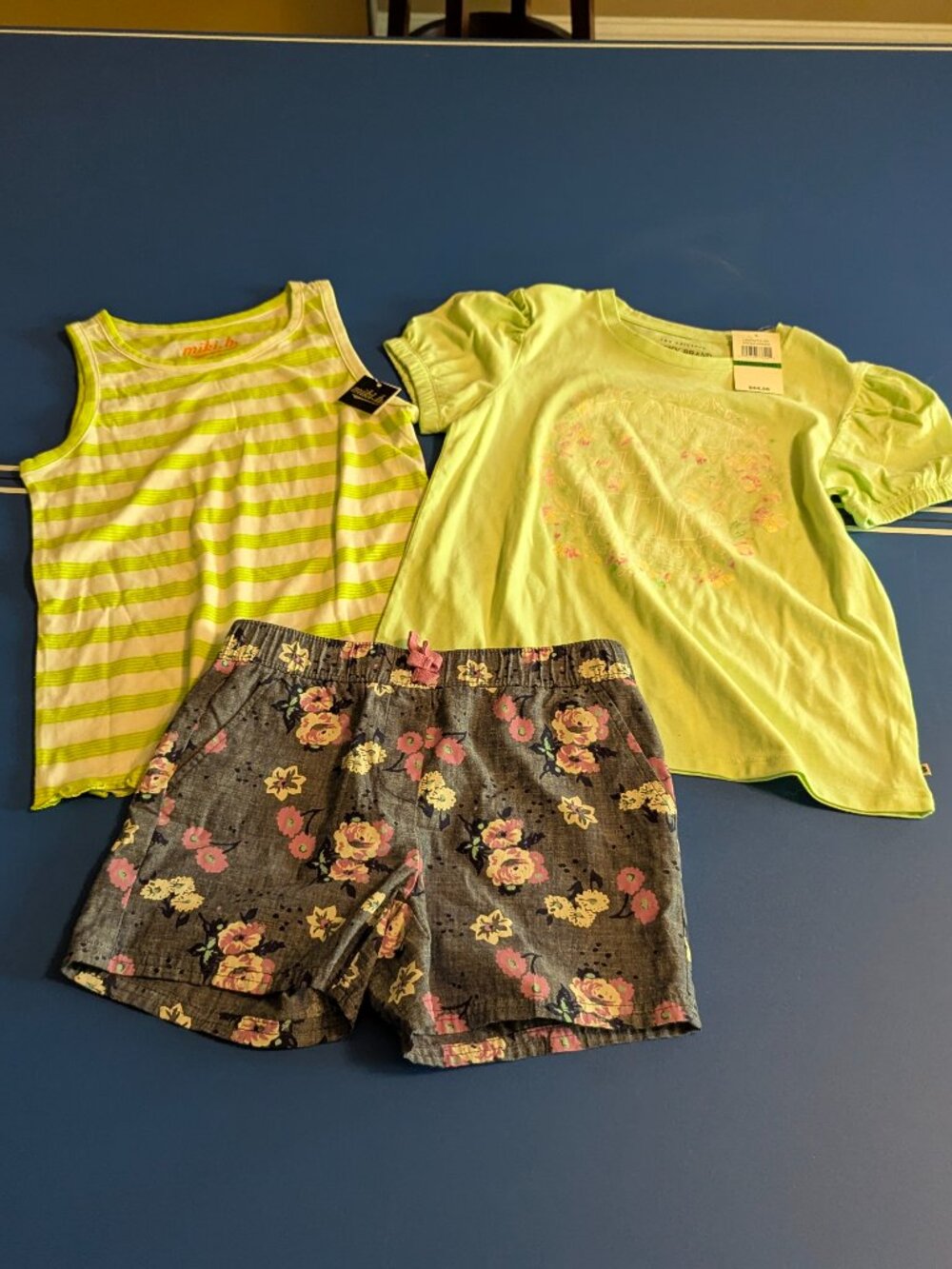 Bundle of Size 12(ish) NWT Lucky Brand and miki.b Shirts, BCG Shorts Medium